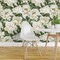 Pre-Pasted Wallpaper 2FT Wide White Green Floral Plants Large Scale Garden Botanical Peonies Blooms Spring Summer Custom Pre-pasted Wallpaper by Spoonflower